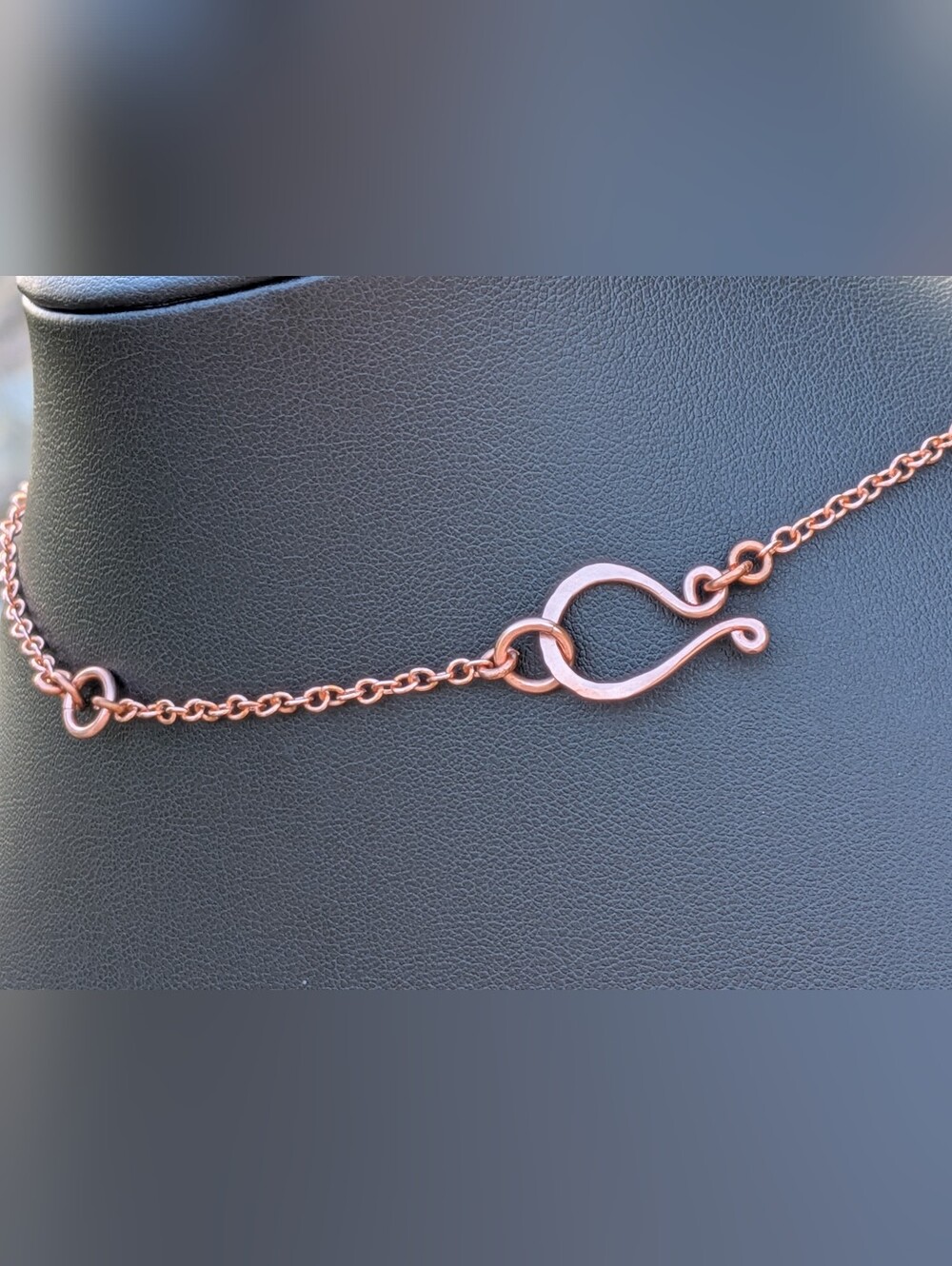 Adjustable Copper Flower Necklace Rare Cognac Quartz Gemstone Drops - Picture 6 of 16